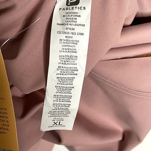 Fabletics Womens High-Waist Solid Powerhold 7/8 Leggings Size XL 12-14 Pink NWT - Picture 6 of 6